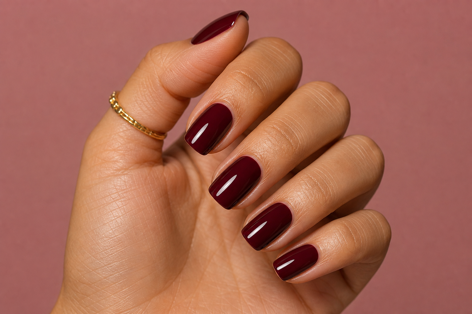 Burgundy nails